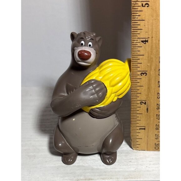 Disney McDonald’s Baloo Figurine Holding Bananas Brown/Yellow Plastic Vintage - Picture 7 of 8